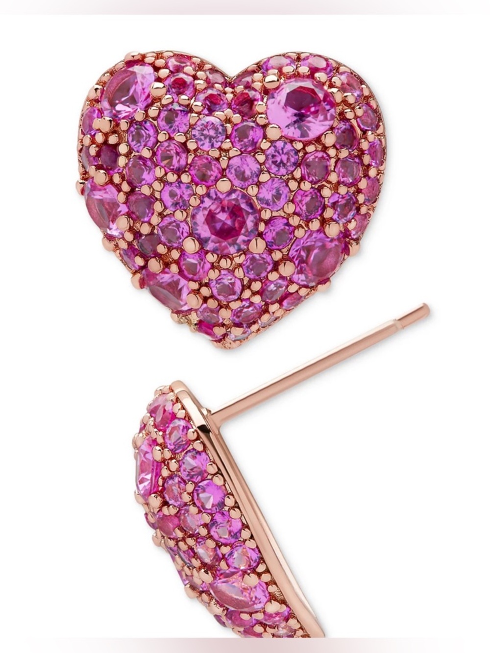 RH Macys Pink Sapphire Heart Necklace and Earrings Set - Picture 10 of 13